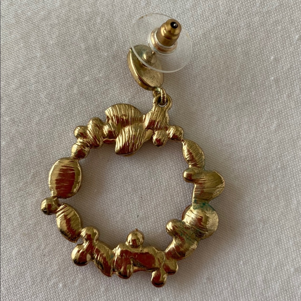 Amber Rhinestone Loop Earrings - Picture 4 of 4